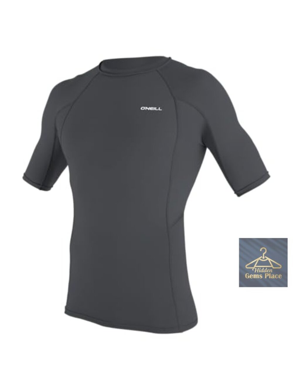 Men's UPF 50+ Short Sleeve Rash Guard Swim Shirt Athletic Fit Polyester Spandex